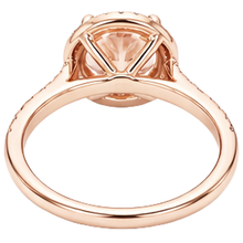 Morganite And Natural Earth Mined Diamonds Round Cut 11.50 Ct Ring Rose Gold 14K