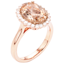 natural round morganite 11.75ct ring close up detail