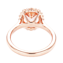 natural round morganite 11.75ct ring with diamond accents