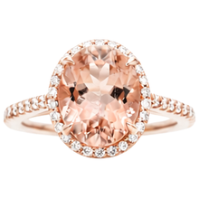 Morganite With Natural Earth Mined Diamonds 27.50 Carats Ring Rose Gold 14K