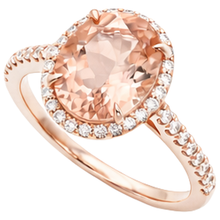 Morganite With Natural Earth Mined Diamonds 27.50 Carats Ring Rose Gold 14K