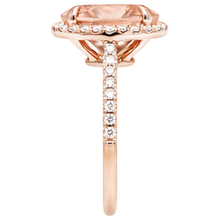 Morganite With Natural Earth Mined Diamonds 27.50 Carats Ring Rose Gold 14K