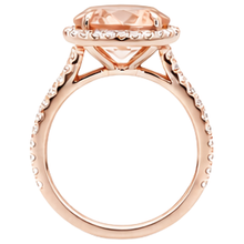 Morganite With Natural Earth Mined Diamonds 27.50 Carats Ring Rose Gold 14K