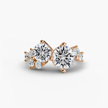 Round Brilliant Precious Stone ring in Gold – back view