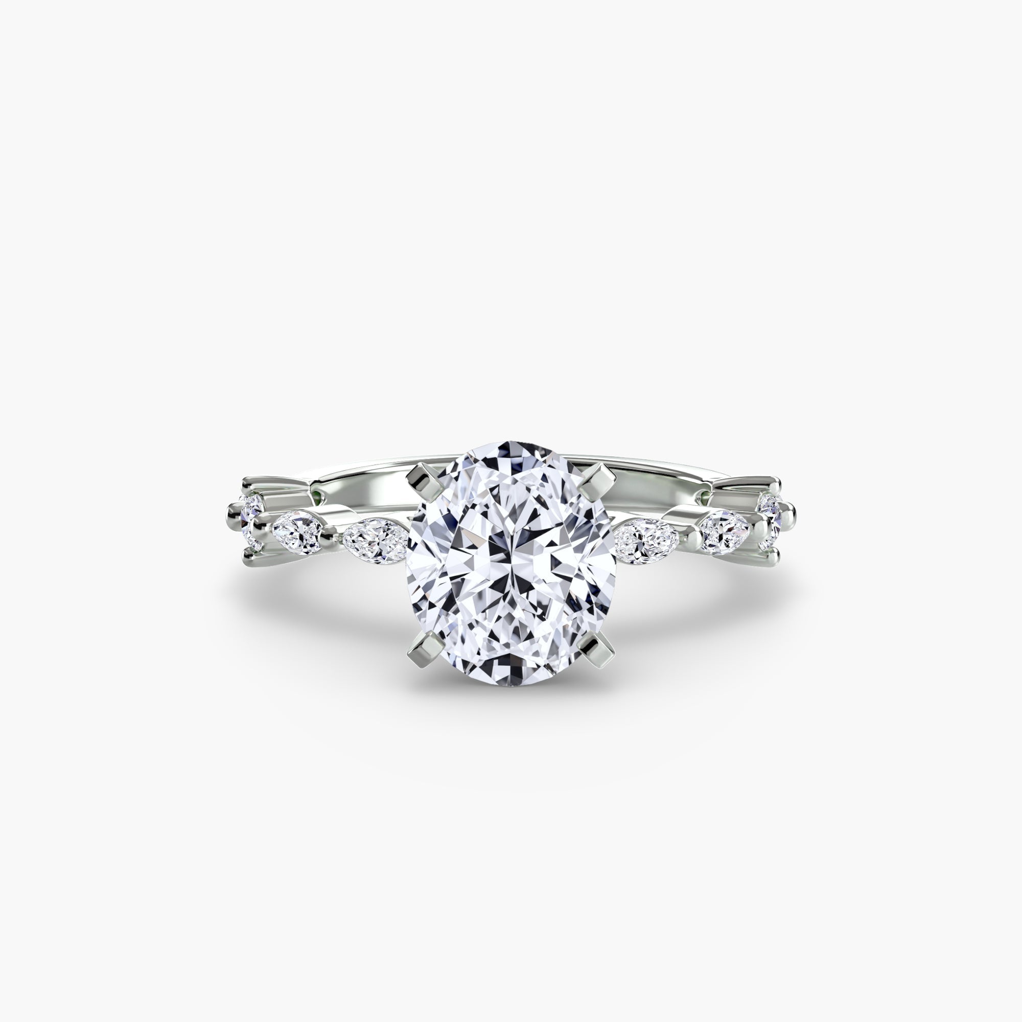 Precious Stone Round Brilliant Setting in Gold – profile view