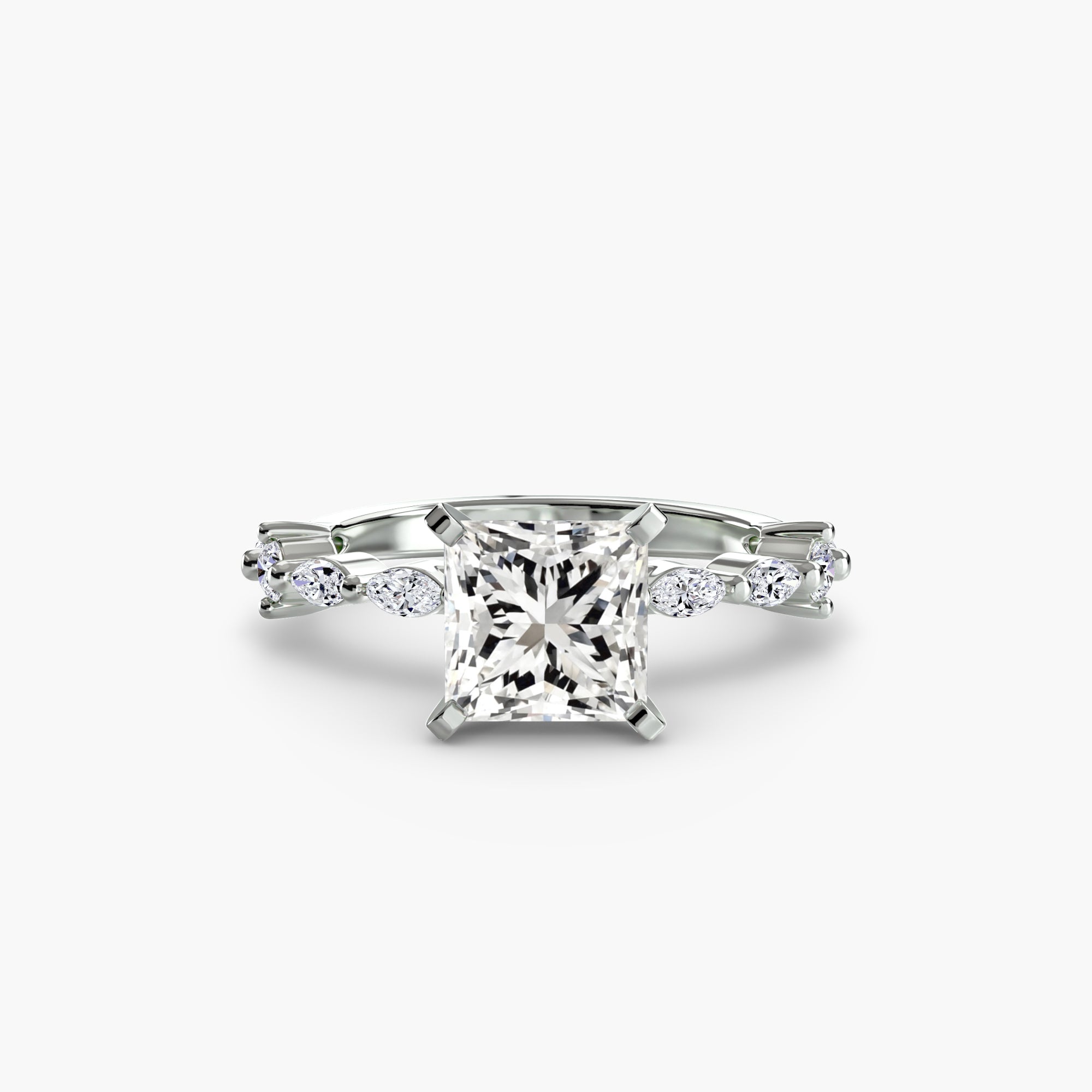 Precious Stone Round Brilliant Setting in Gold – side view