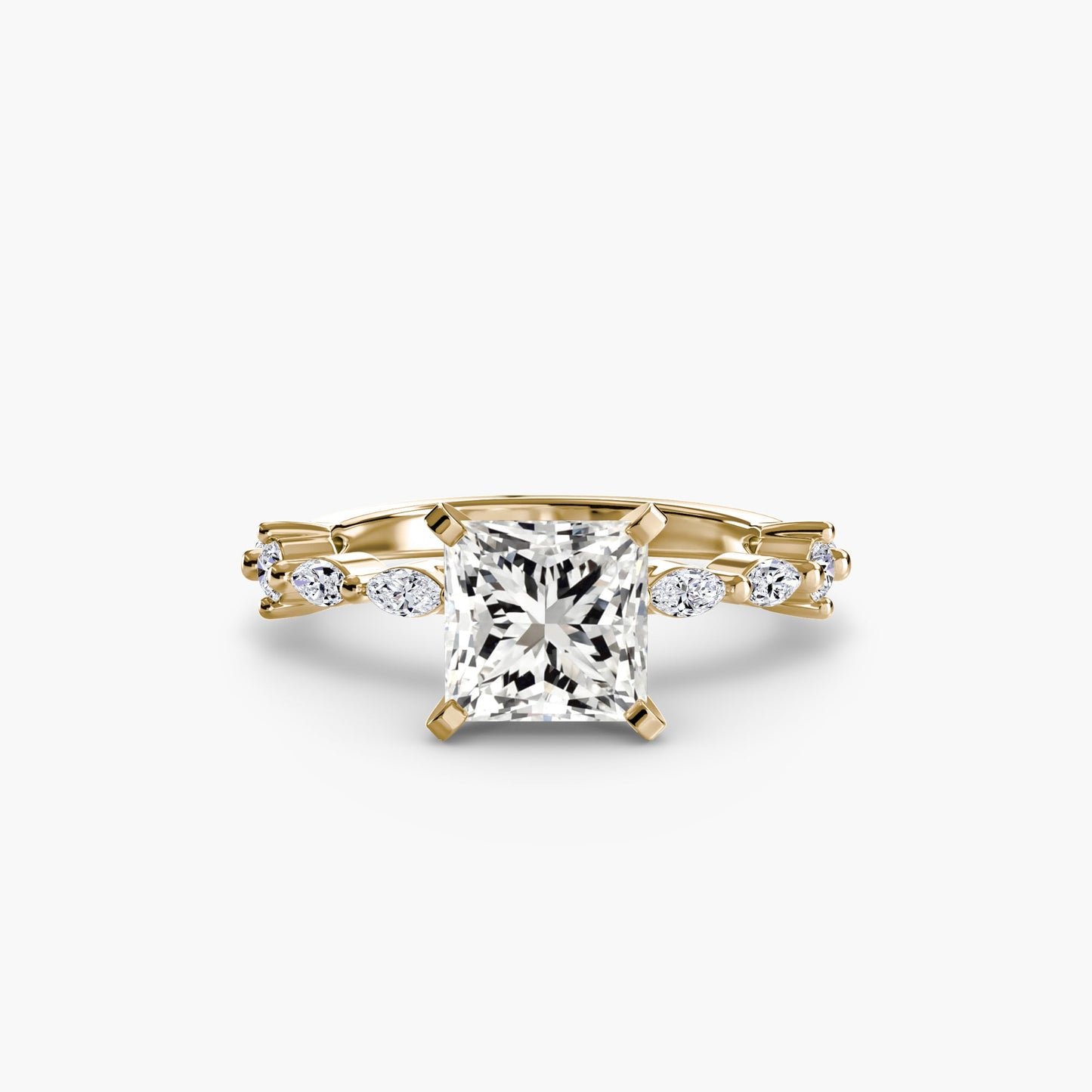 Precious Stone Round Brilliant Setting in Gold – side view
