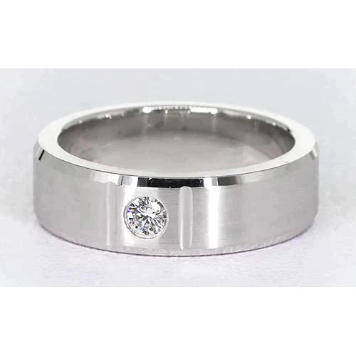 Natural 0.50 Ct Men's Single Diamond Ring