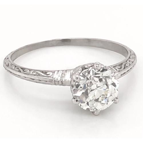 Natural 1 Carat Diamond Solitaire Filigree Ring Women Jewelry2