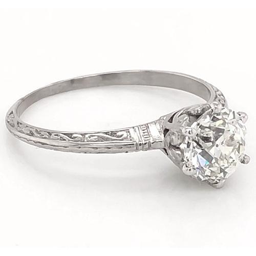 Natural 1 Carat Diamond Solitaire Filigree Ring Women Jewelry3