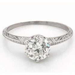 Natural 1 Carat Diamond Solitaire Filigree Ring Women Jewelry