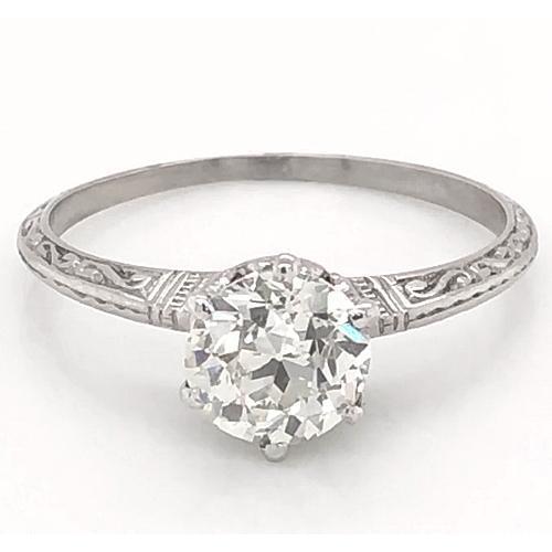 Natural 1 Carat Diamond Solitaire Filigree Ring Women Jewelry