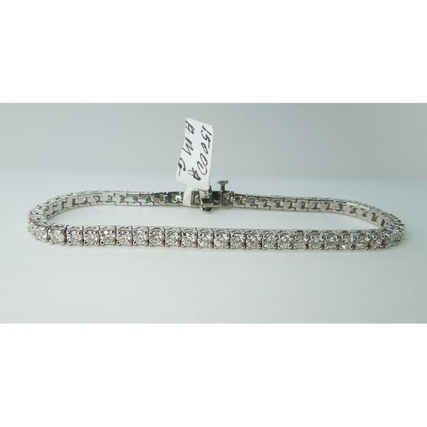 Natural 11 Carats Diamond Tennis Bracelet White Gold 14K