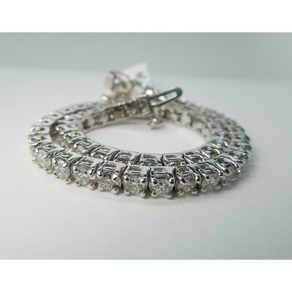 Natural 11 Carats Diamond Tennis Bracelet White Gold 14K
