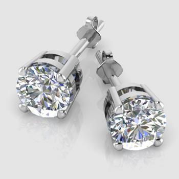 Natural 1.5 Ct Round Diamond Stud Earring