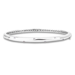 Natural 1.50 Carat Round Cut Diamond Bangle Women White Gold 14K