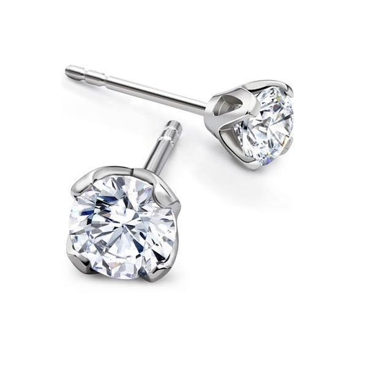 Natural 1.50 Carats Real Diamonds Women Studs Earrings White Gold 14K