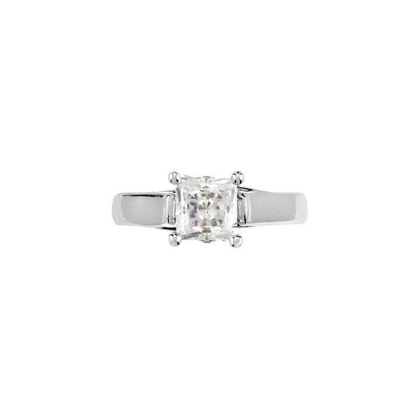 Natural 1.55 Carat Prong Setting Princess Diamond Solitaire Ring
