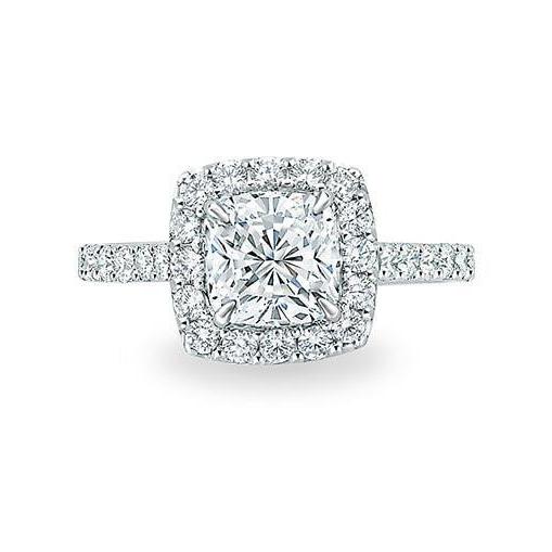 Natural 1.97 Carats Diamonds Engagement Ring White Gold 14K