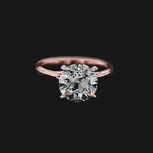 Natural 2 Ct Diamond Interlocking Solitaire Ring Old Miner