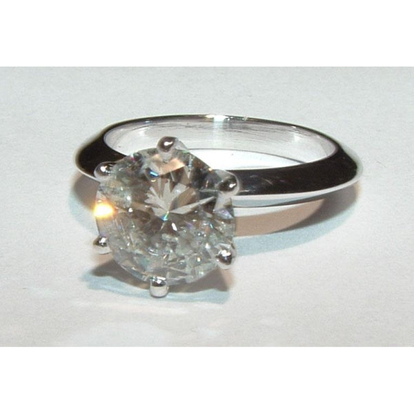 Natural 2 Ct. Round Diamond Solitaire Engagement Ring White Gold 14K