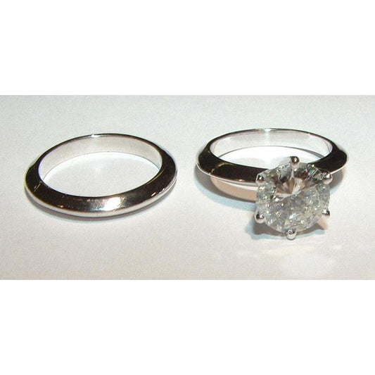 Natural 2 Ct. Round Diamond Solitaire Engagement Ring White Gold 14K