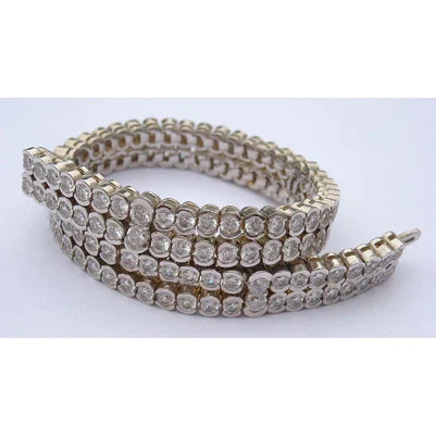 Natural 26 Carat 2 Row Diamond Tennis Bracelet