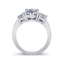 Natural 2.11 Ct. Three Stone Style Round & Princess Diamond Engagement Ring