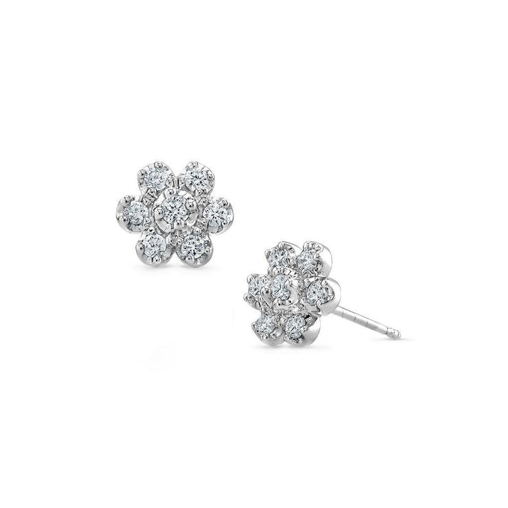 Natural 2.50 Carats Round Diamond Stud Earring Ladies White Gold Jewelry