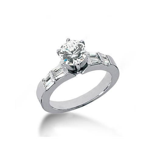 Natural 2.75 Ct. Round & Baguette Cut Diamonds Ring Anniversary Gold