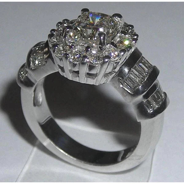 Natural 3 Carat Antique Looking Wedding Ring