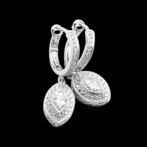 Natural 3 Carat Diamonds Earring Pair Dangle Style Earring White Gold New