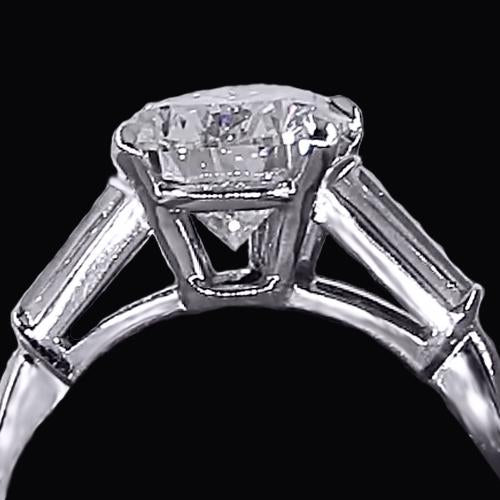 Natural 3 Stone Diamond Ring 3.50 Carats Pear Center White Gold 14K4