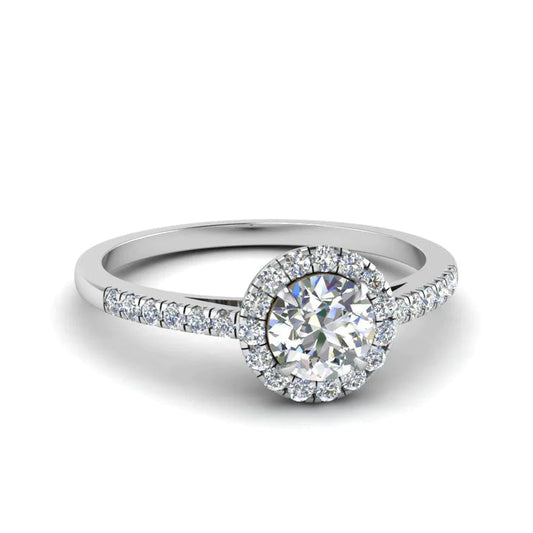 Natural 3K Diamond Halo Wedding Ring