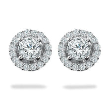Natural 3.60 Carats Round Halo Diamond Stud Earring White Gold Jewelry
