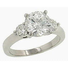 Natural 3.80 Ct. Diamonds 3 Stone White Gold 14K Ring