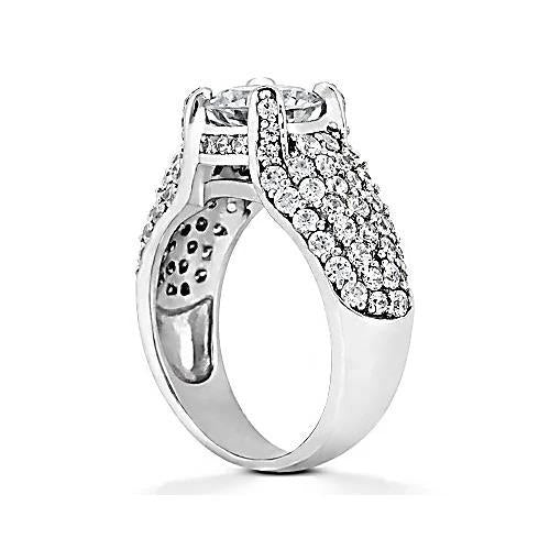 Natural 4 Carats Diamond White Gold 14K Engagement Ring 2