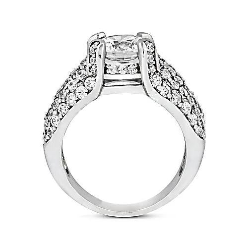 Natural 4 Carats Diamond White Gold 14K Engagement Ring 3