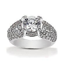 Natural 4 Carats Diamond White Gold 14K Engagement Ring
