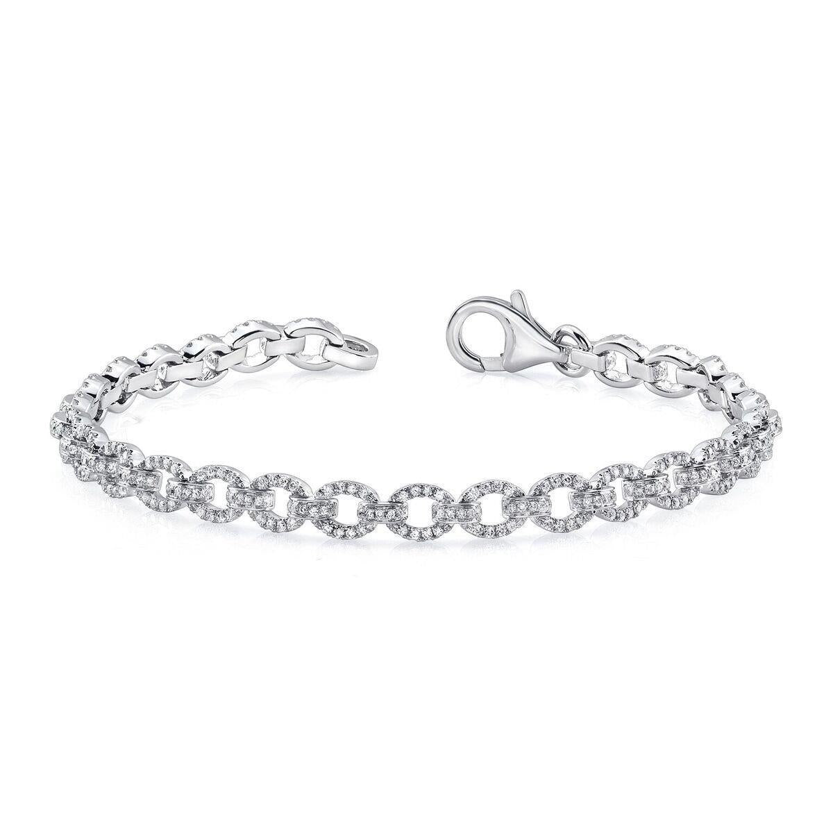 Natural 5 Ct Diamond Tennis Women Bracelet