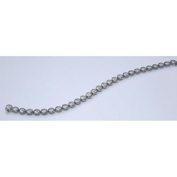 Natural 5.60 Carats Diamond Tennis Bracelet Vs Full Bezel