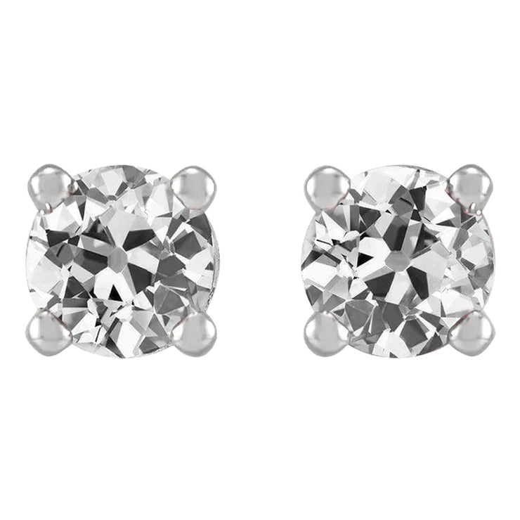 Natural 7 Carat Diamond Earrings Gold Studs