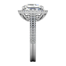 Natural 7 Carat Radiant Diamond Halo Ring