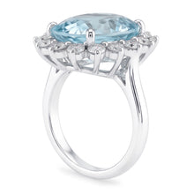 Natural Aquamarine Ring 11.50ct - White Gold 14K
