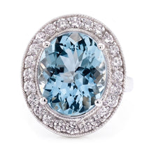 Natural Aquamarine Ring 11ct - White Gold 14K