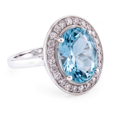 Natural Aquamarine Ring 11ct - White Gold 14K