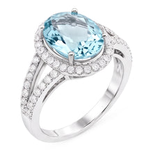 Natural Aquamarine Ring 16.35ct - White Gold 14K