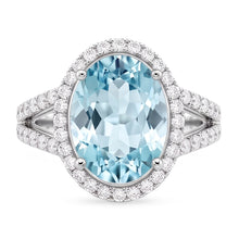 Natural Aquamarine Ring 16.35ct - White Gold 14K