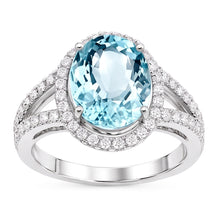 Natural Aquamarine Ring 16.35ct - White Gold 14K