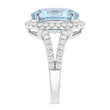 Natural Aquamarine Ring 16.35ct - White Gold 14K